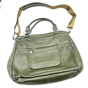 b collective by buxton bags green tote bag - leather - LARGE